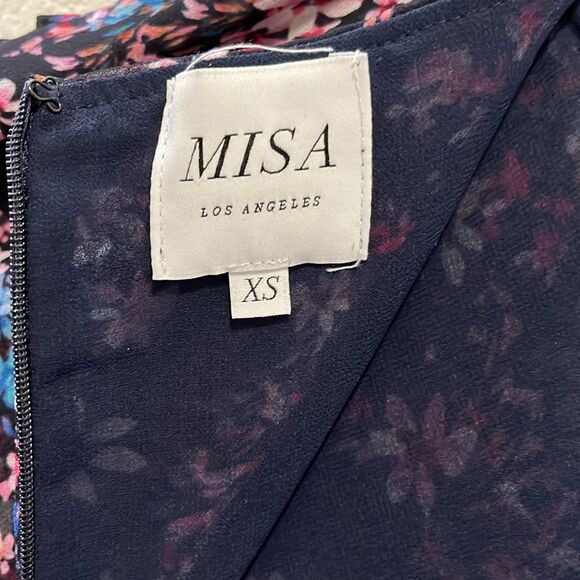 MISA Los Angeles Carmen Floral Navy Pink Ruffle Skirt, Size XS - Picture 8 of 11